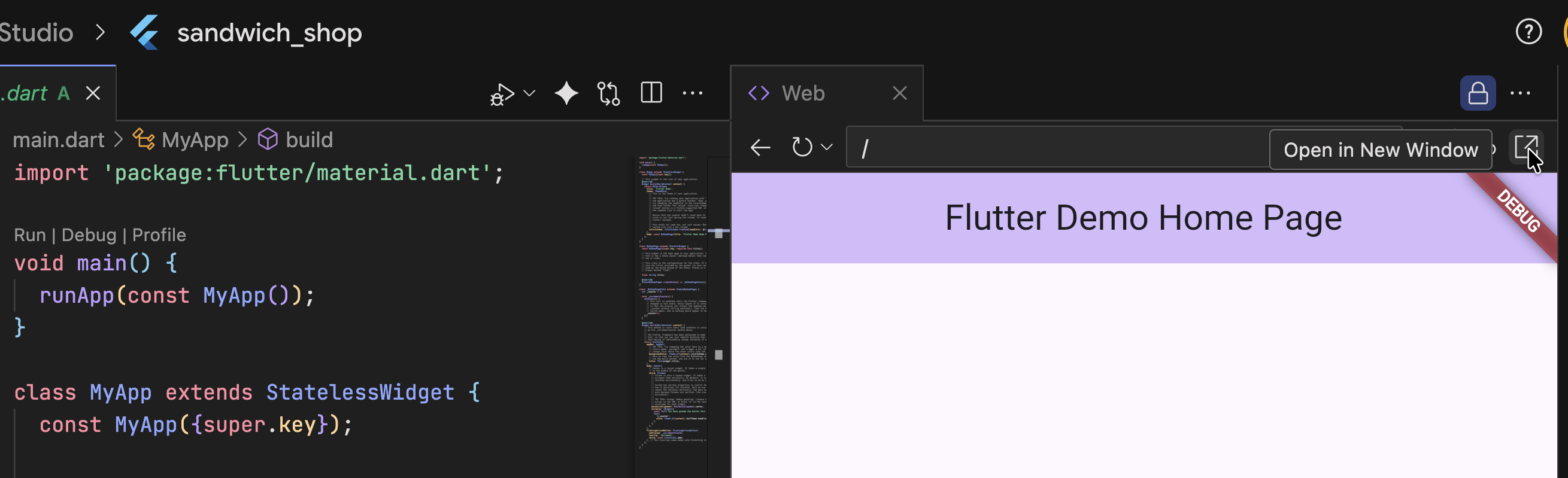 Firebase Studio web preview